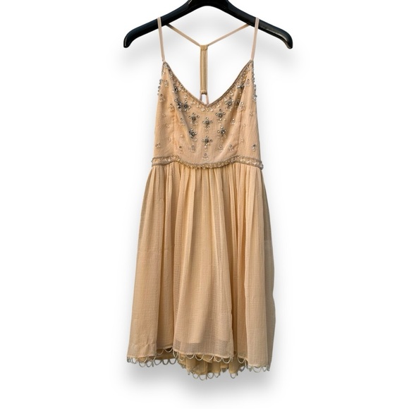 UO Kimchi Blue Snow Queen Embellished Rhinestone Mini Party Dress Pale Pink 10 - Picture 4 of 11